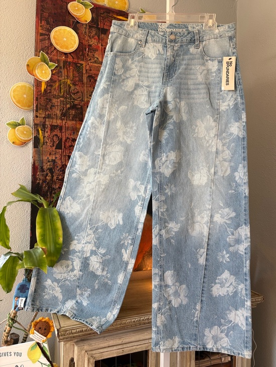 No Boundaries Denim - No Boundaries Floral Print Wide-Leg Jeans  Size 8